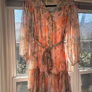 Taylor Floral Dress in Peach Floral